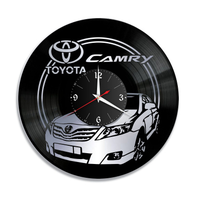 Часы настенные "Toyota Camry, серебро" из винила, №3