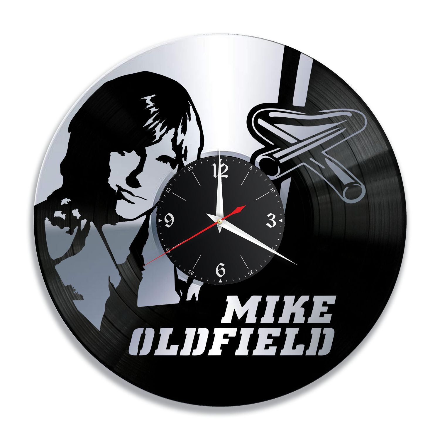 Часы настенные "Майк Олдфилд (Michael Oldfield), серебро" из винила, №1 VC-12228-2