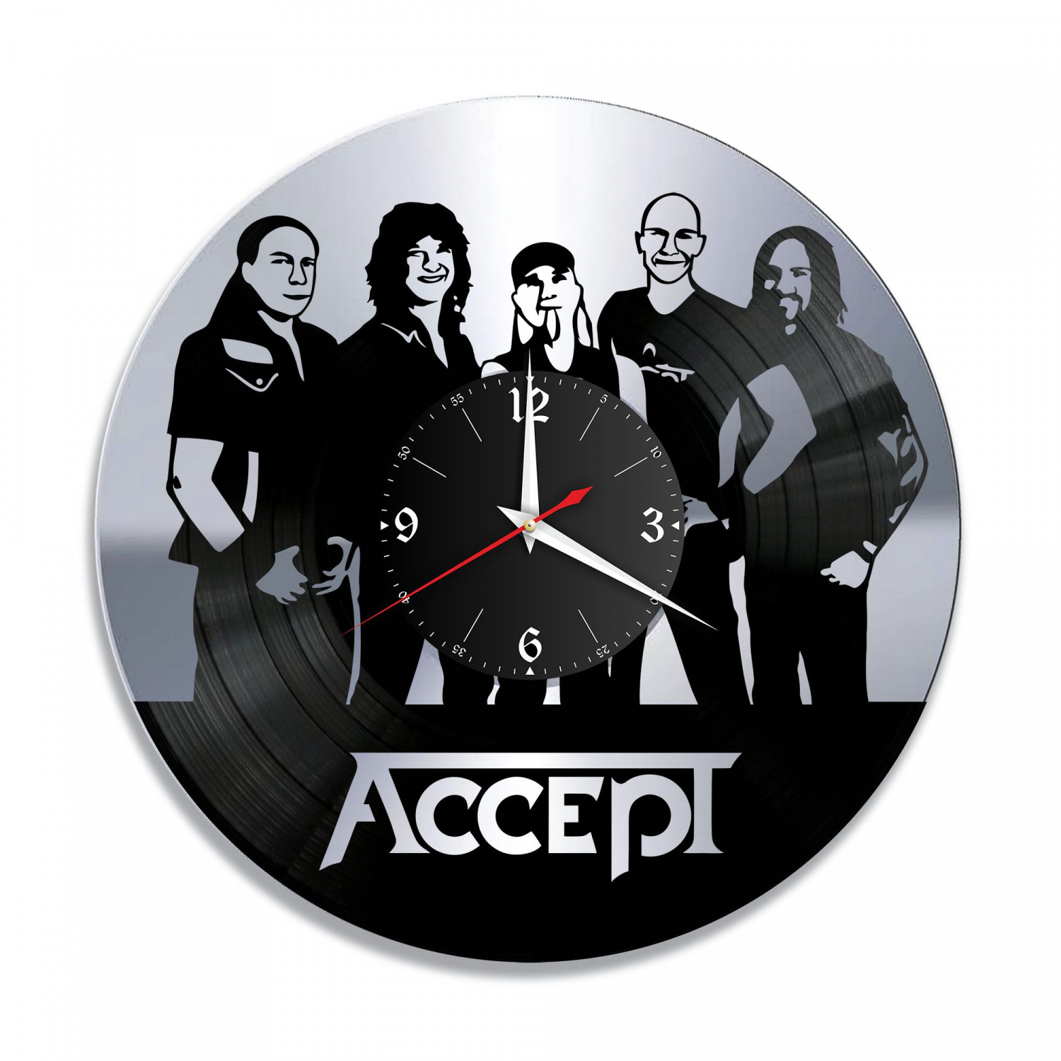 Часы настенные "группа Accept (new), серебро" из винила, №1 VC-10076-2