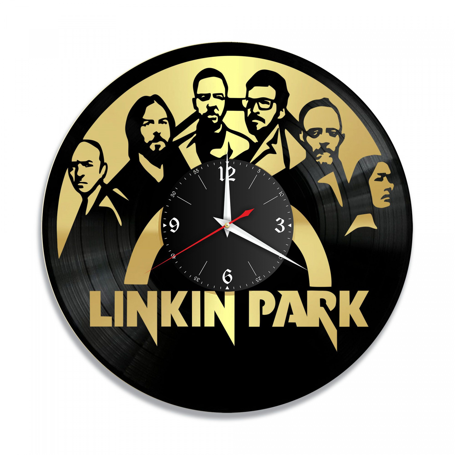 Часы настенные "группа Linkin Park, золото" из винила, №4 VC-10112-1
