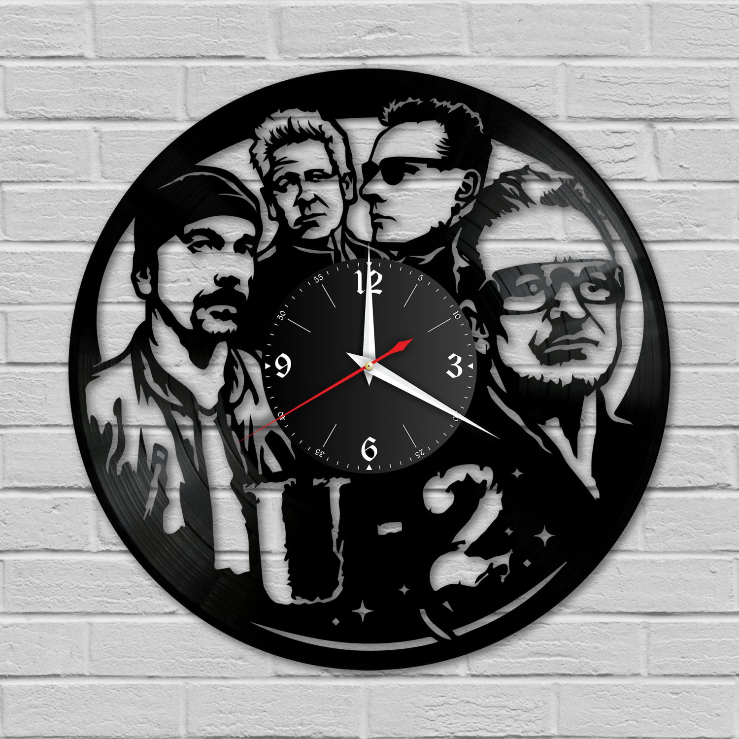 Часы настенные "группа U2" из винила, №1 VC-10172