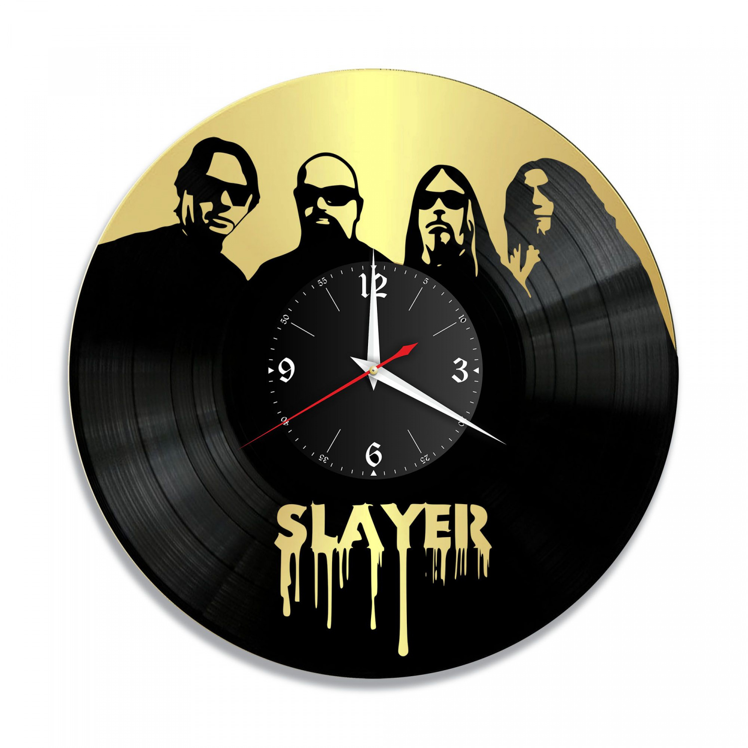 Часы настенные "группа Slayer, золото" из винила, №1 VC-10161-1