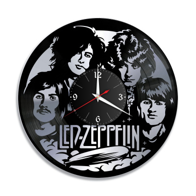 Часы настенные "группа Led Zeppelin, серебро" из винила, №2