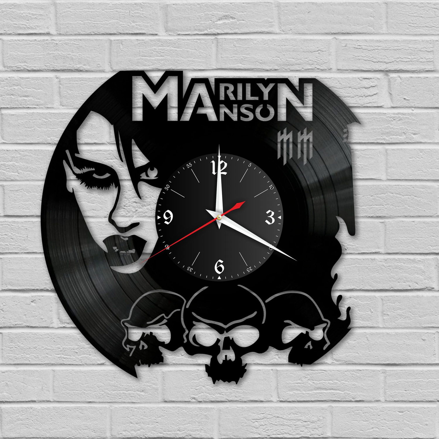 Часы настенные "группа Marilyn Manson" из винила, №1 VC-10116