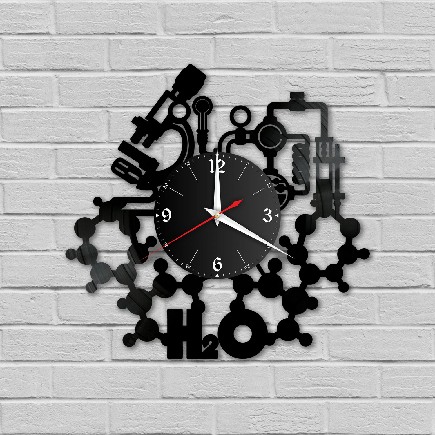 Часы настенные "Химия" из винила, №2 VC-11025