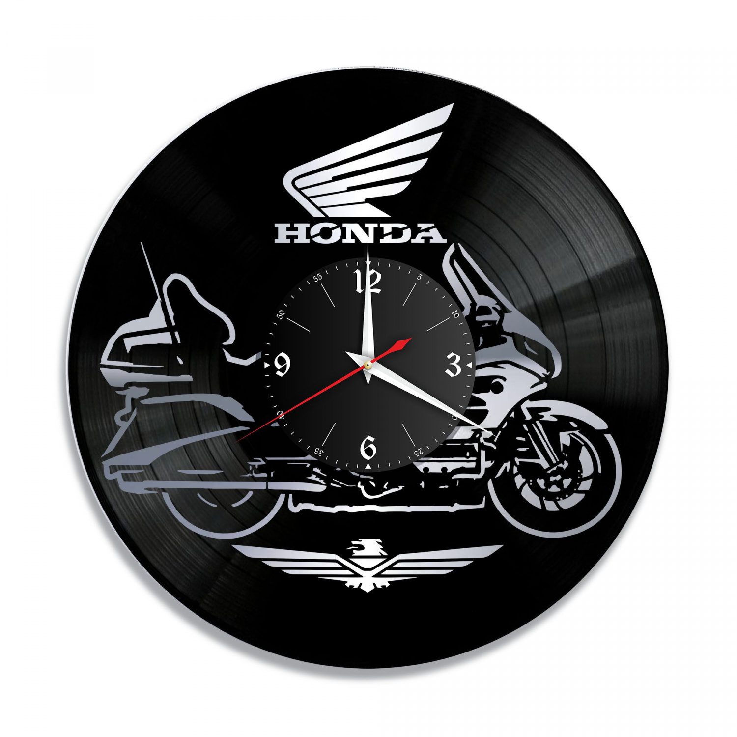 Часы настенные "Мото (Honda), серебро" из винила, №17 VC-10445-2