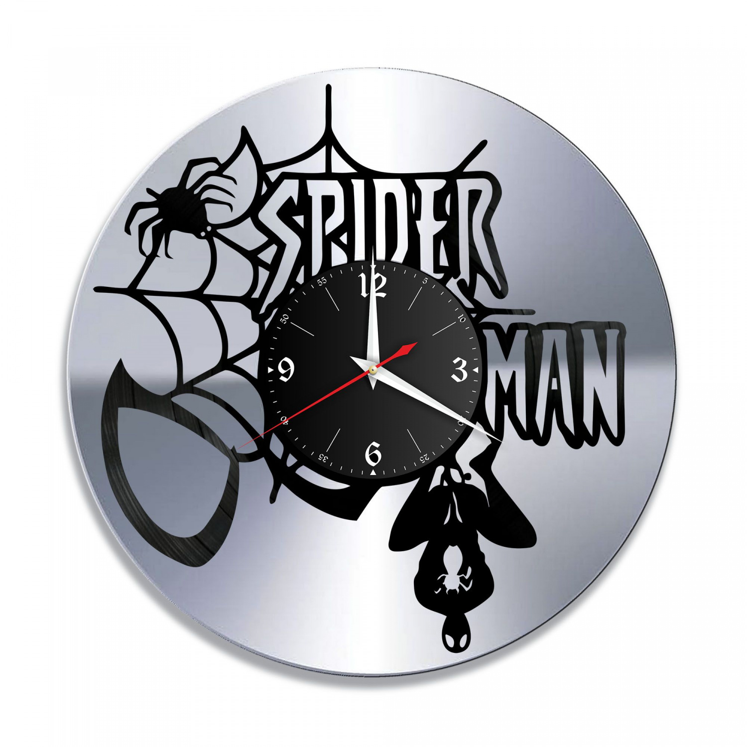 Часы настенные "Человек-паук (Spiderman), серебро" из винила, №1 VC-10321-2