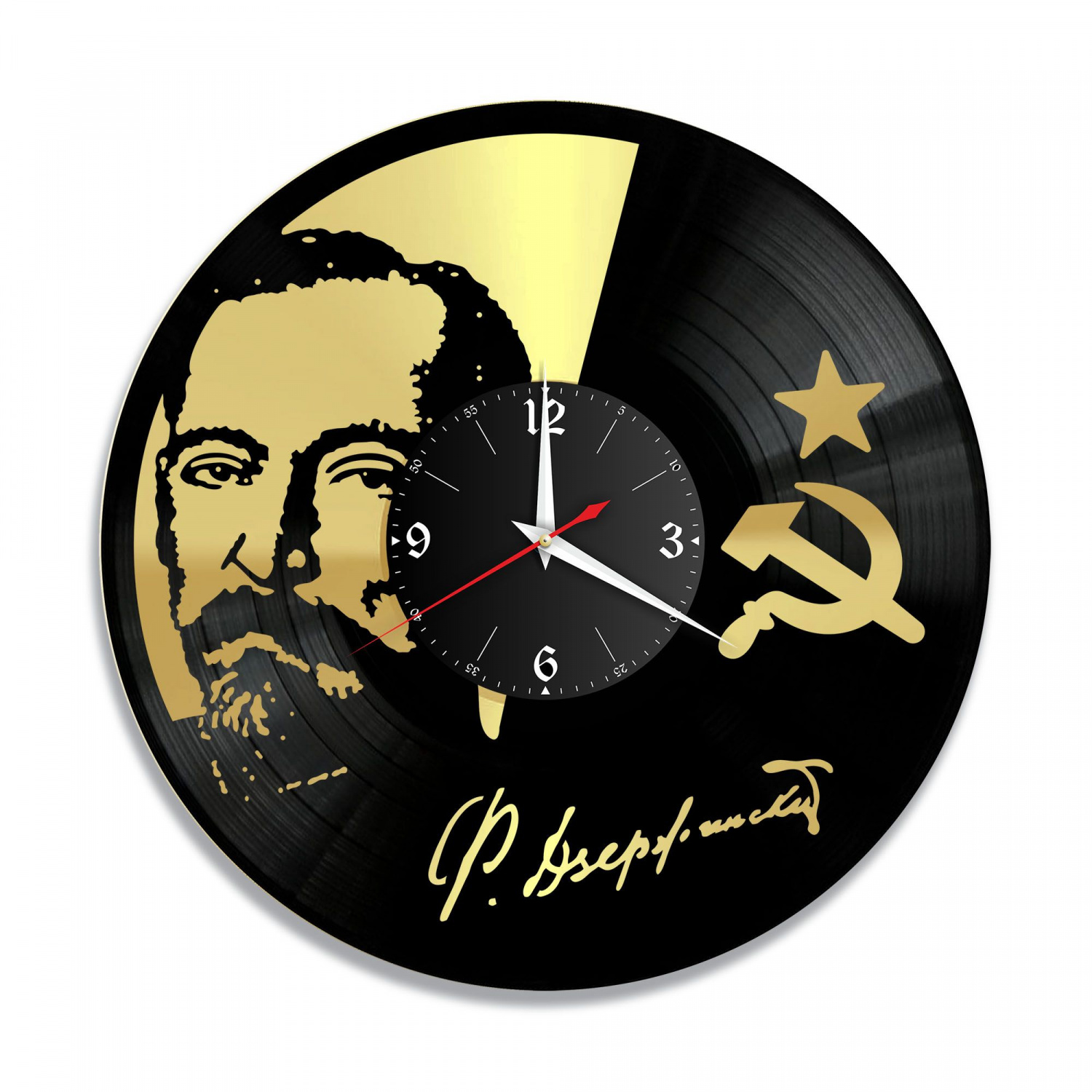 Часы настенные "Феликс Дзержинский, золото" из винила, №1 VC-10863-1