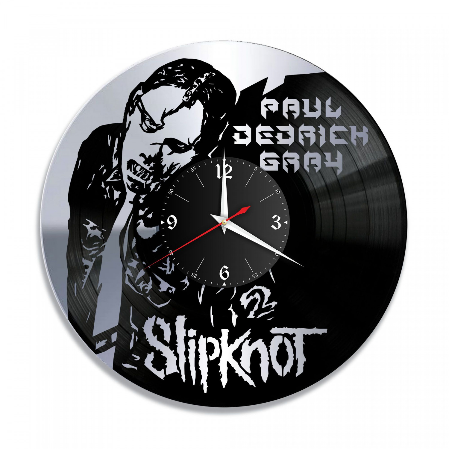 Часы настенные "группа Slipknot (Пол Грэй), серебро" из винила, №6 VC-10831-2