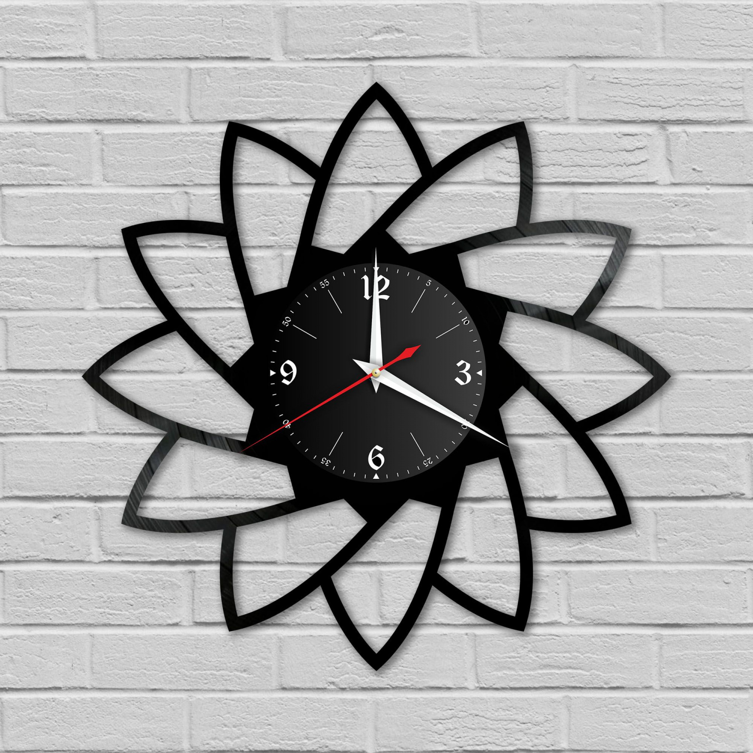 Часы настенные "Цветы" из винила, №3 VC-12055