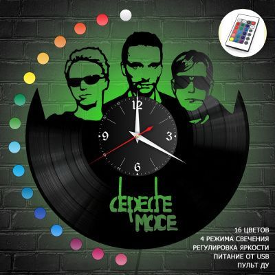 Часы с подсветкой "группа Depeche Mode" из винила, №2