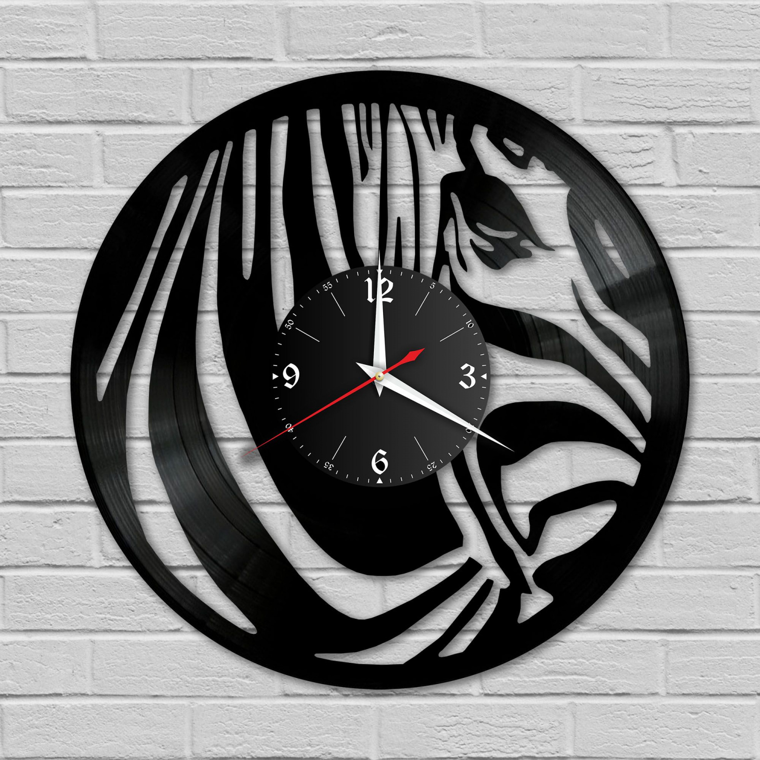Часы настенные "Зебра" из винила, №1 VC-10934