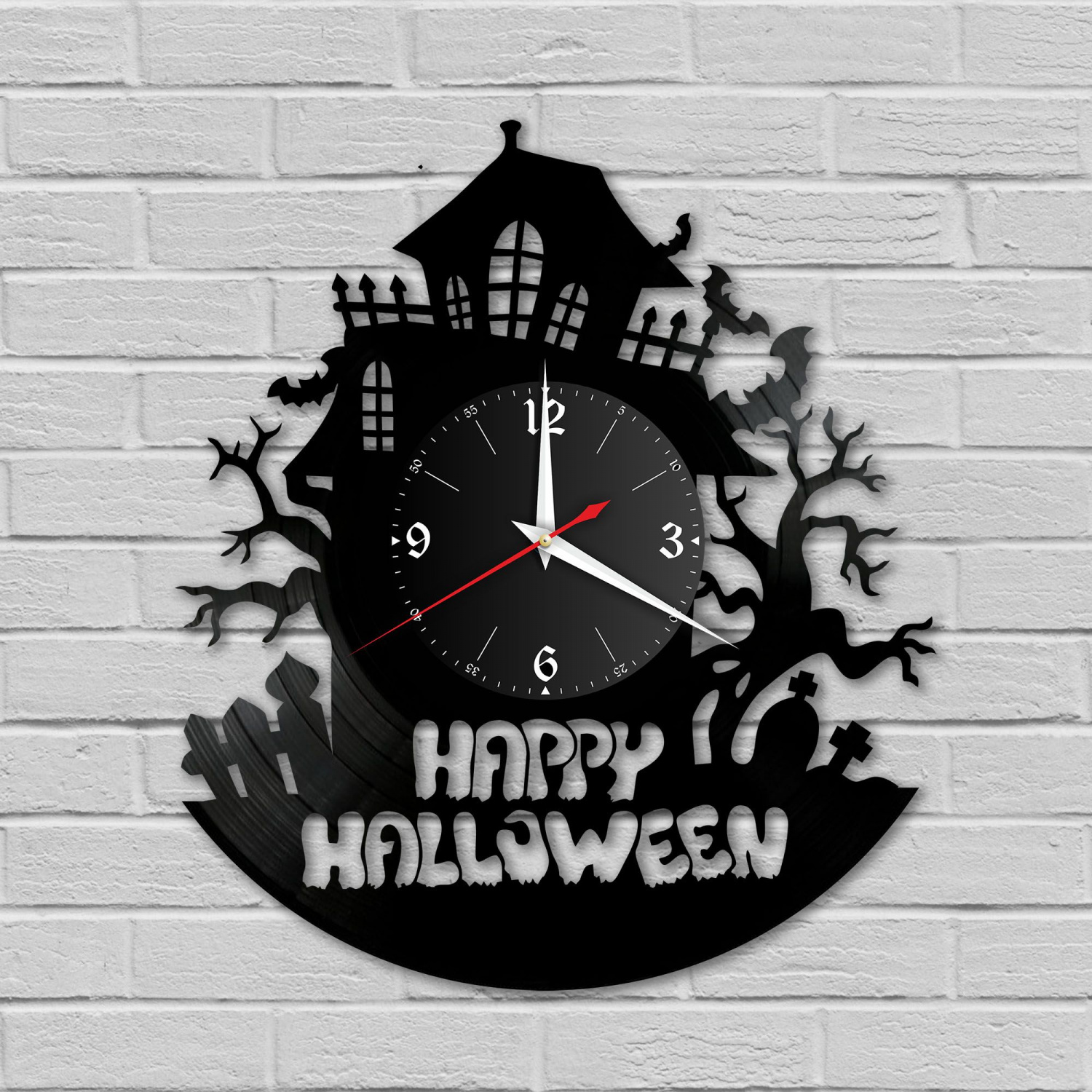 Часы настенные "Хеллоуин" из винила, №1 VC-10679