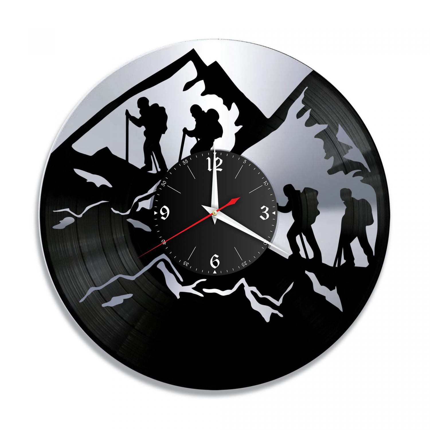 Часы настенные "Альпинизм, серебро" из винила, №2 VC-10511-2