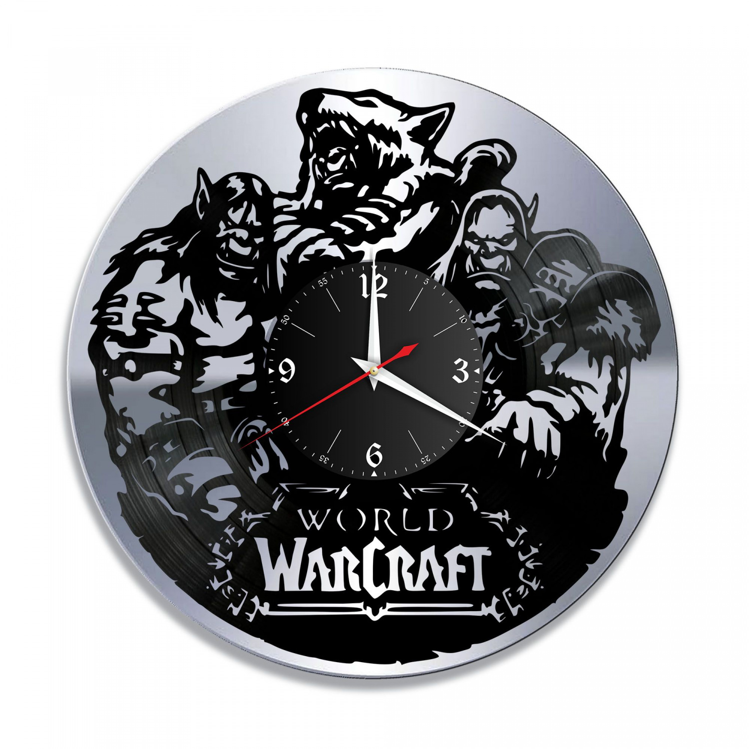 Часы настенные "Warcraft, серебро" из винила, №1 VC-10563-2