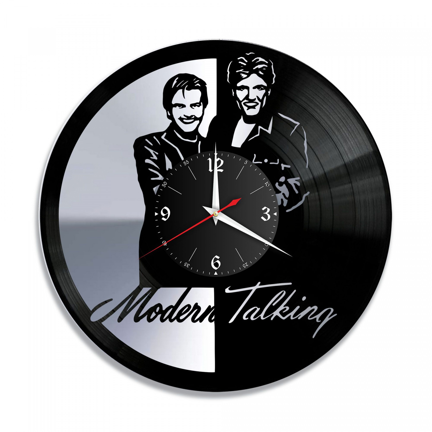 Часы настенные "группа Modern Talking, серебро" из винила, №1 VC-10221-2