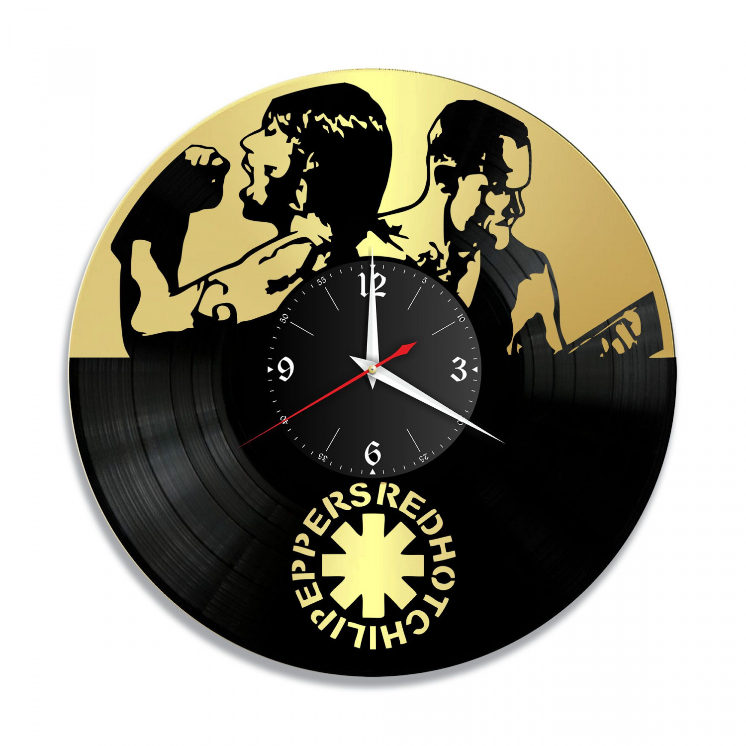 Часы настенные "группа Red Hot Chili Peppers, золото" из винила, №3 VC-10151-1