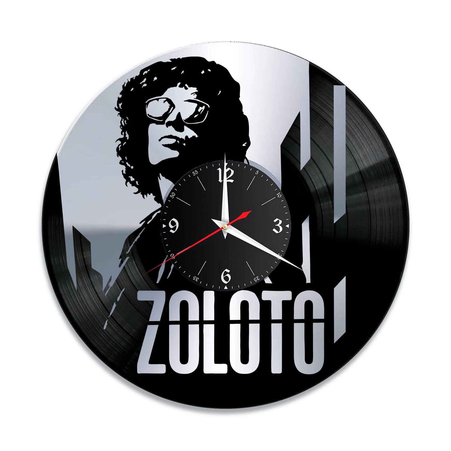 Часы настенные "Группа ZOLOTO, серебро" из винила, №1 VC-14004-2