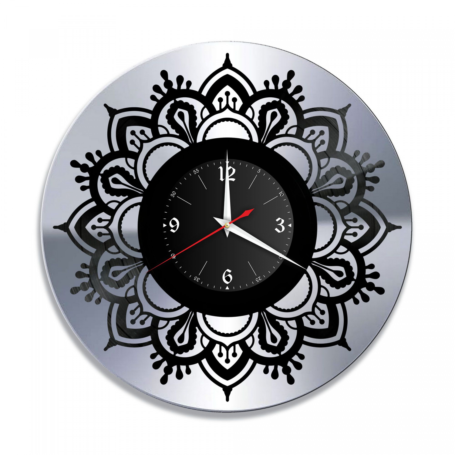 Часы настенные "Декор, серебро" из винила, №3 VC-10928-2