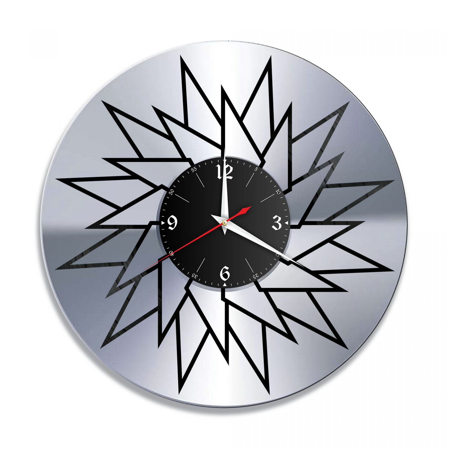 Часы настенные "Декор, серебро" из винила, №5 VC-12022-2