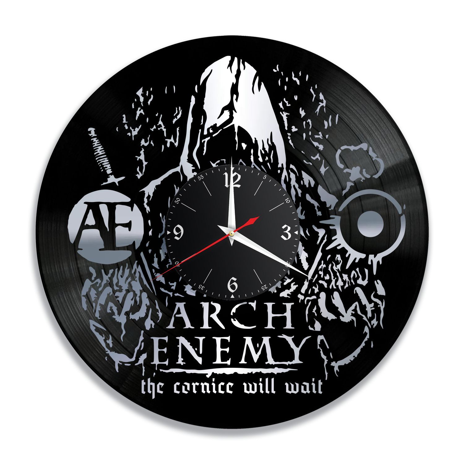 Часы настенные "Arch Enemy, серебро" из винила, №1 VC-12245-2