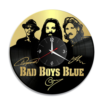 Часы настенные "группа Bad Boys Blue, золото" из винила, №1