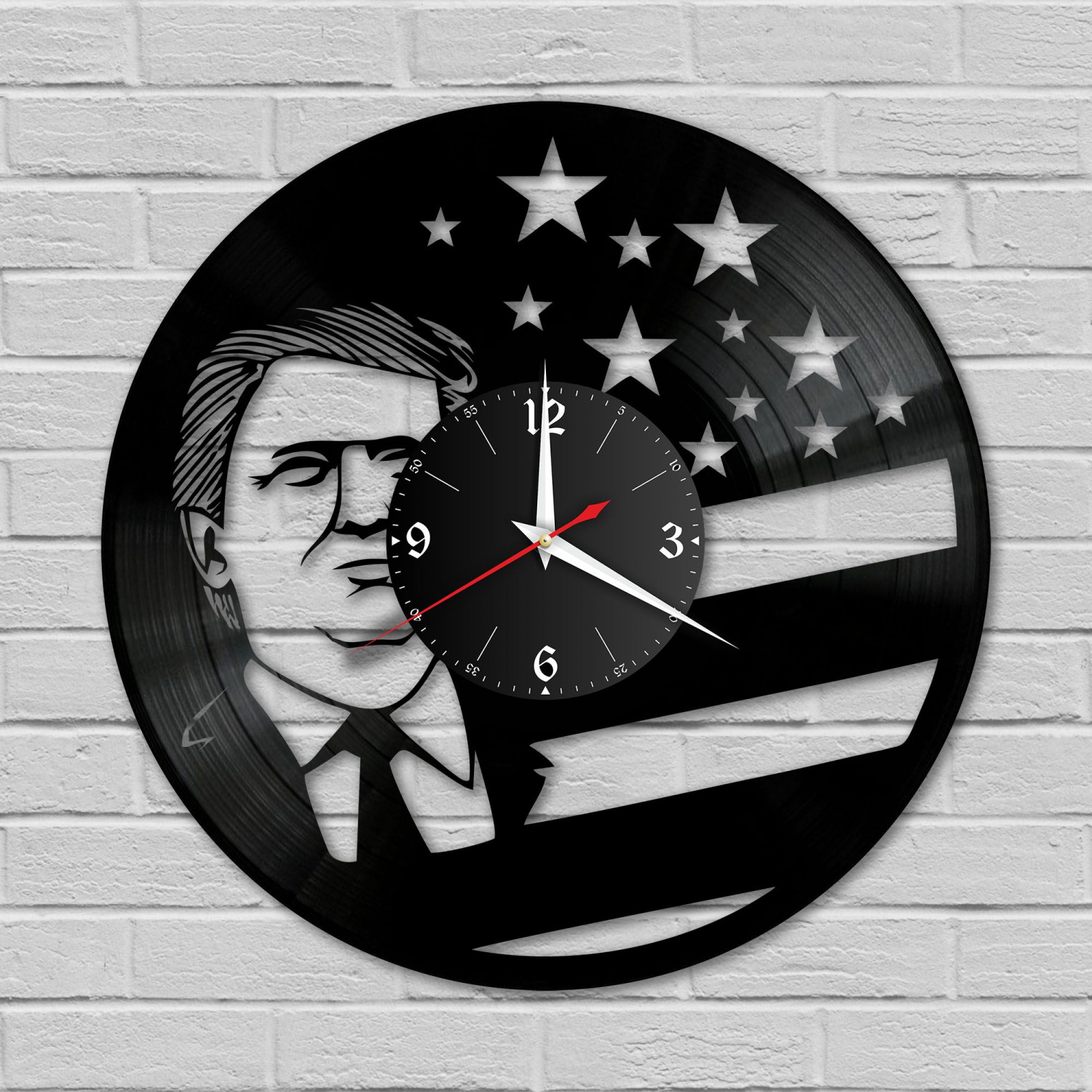 Часы настенные "Дональд Трамп" из винила, №1 VC-10748