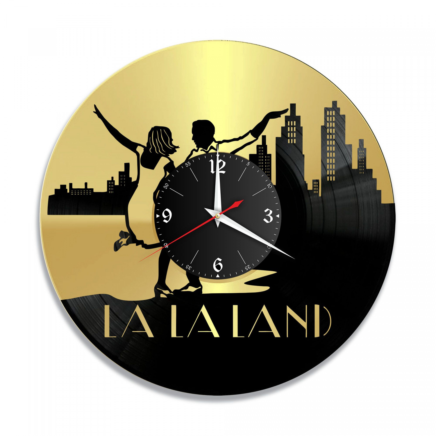 Часы настенные "Ла-Ла Ленд, золото" из винила, №1 VC-10874-1
