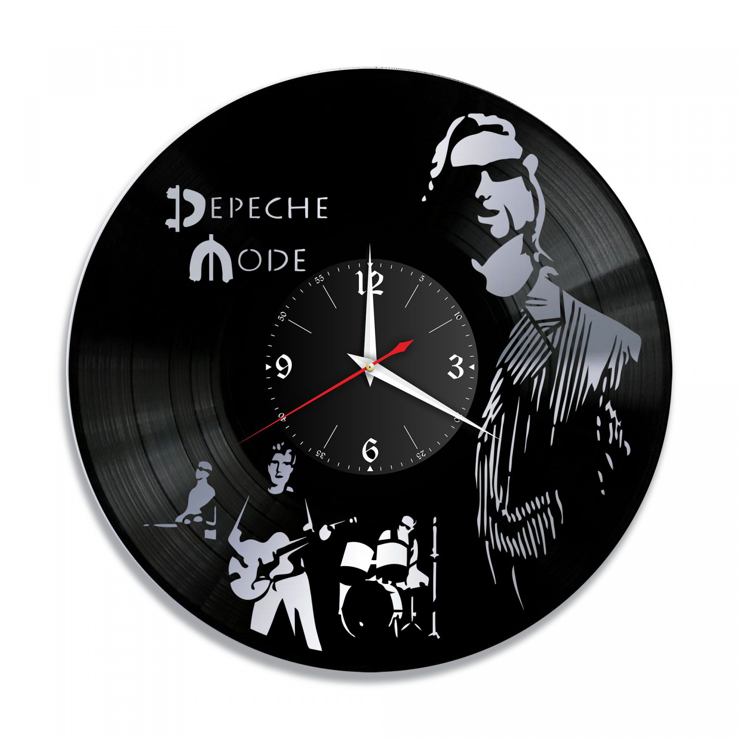 Часы настенные "группа Depeche Mode, серебро" из винила, №3 VC-10093-2