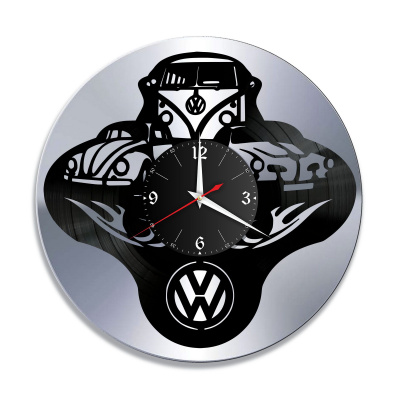 Часы настенные "Volkswagen, серебро" из винила, №5