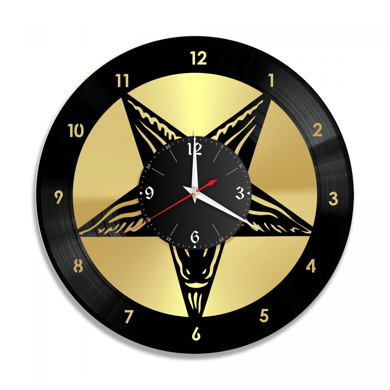 Часы настенные "Пентограмма, золото" из винила, №1 VC-10763-1