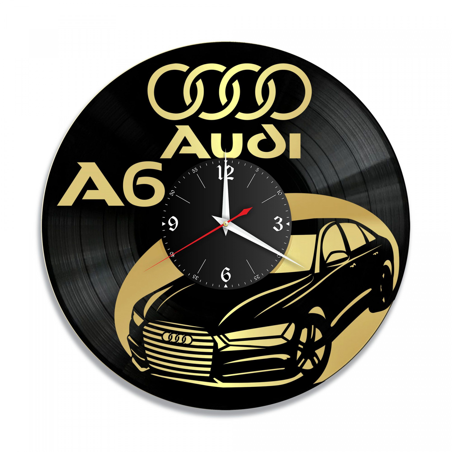 Часы настенные "Audi A6, золото" из винила, №3 VC-10802-1