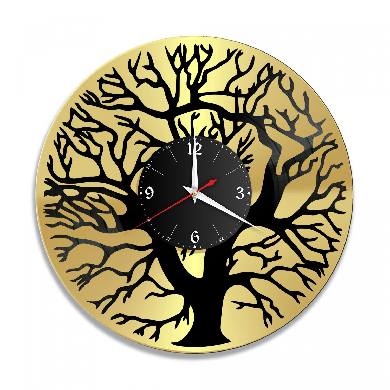 Часы настенные "Дерево Жизни, золото" из винила, №2 VC-11001-1
