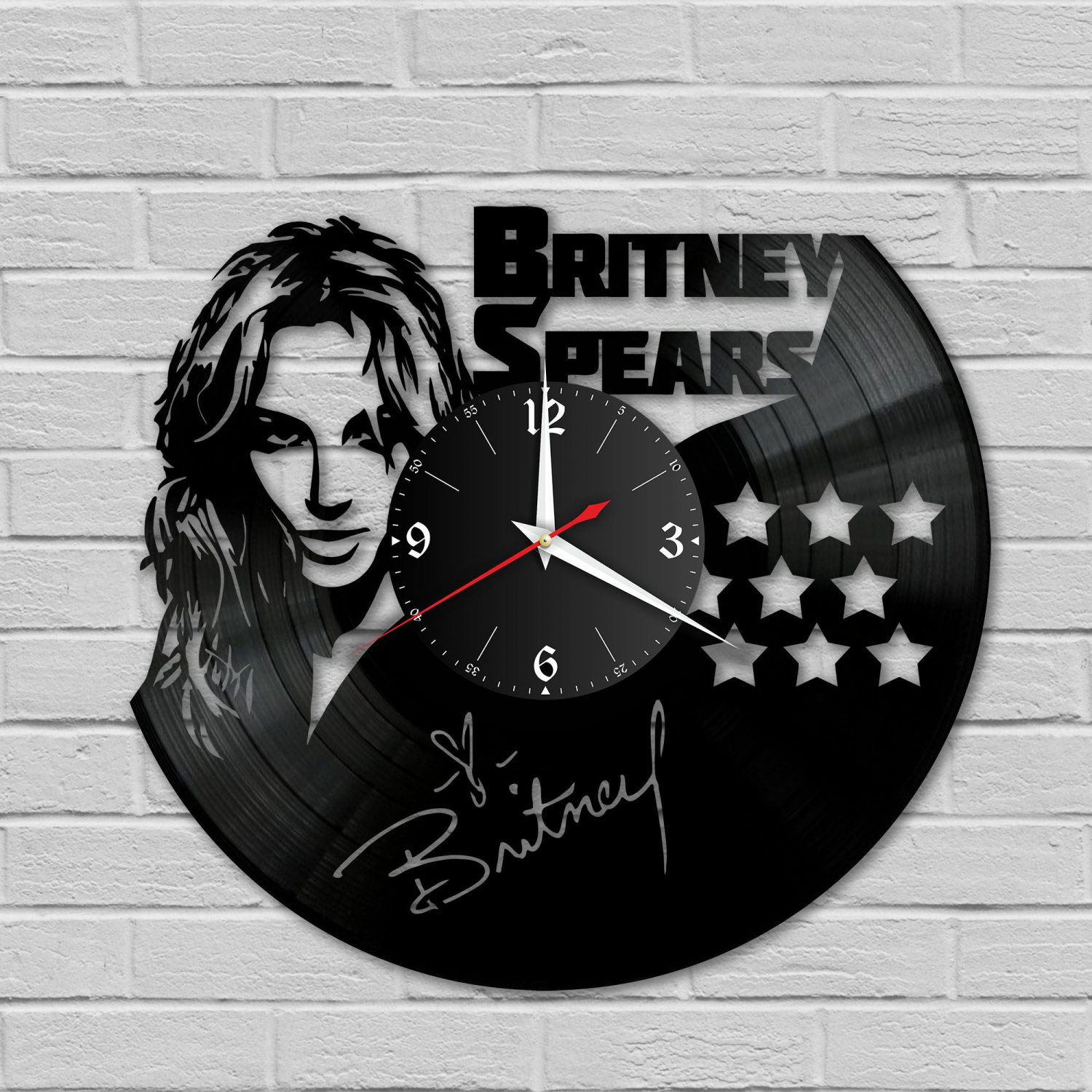 Часы настенные "Бритни Спирс (Britney Spears)" из винила, №1 VC-10923