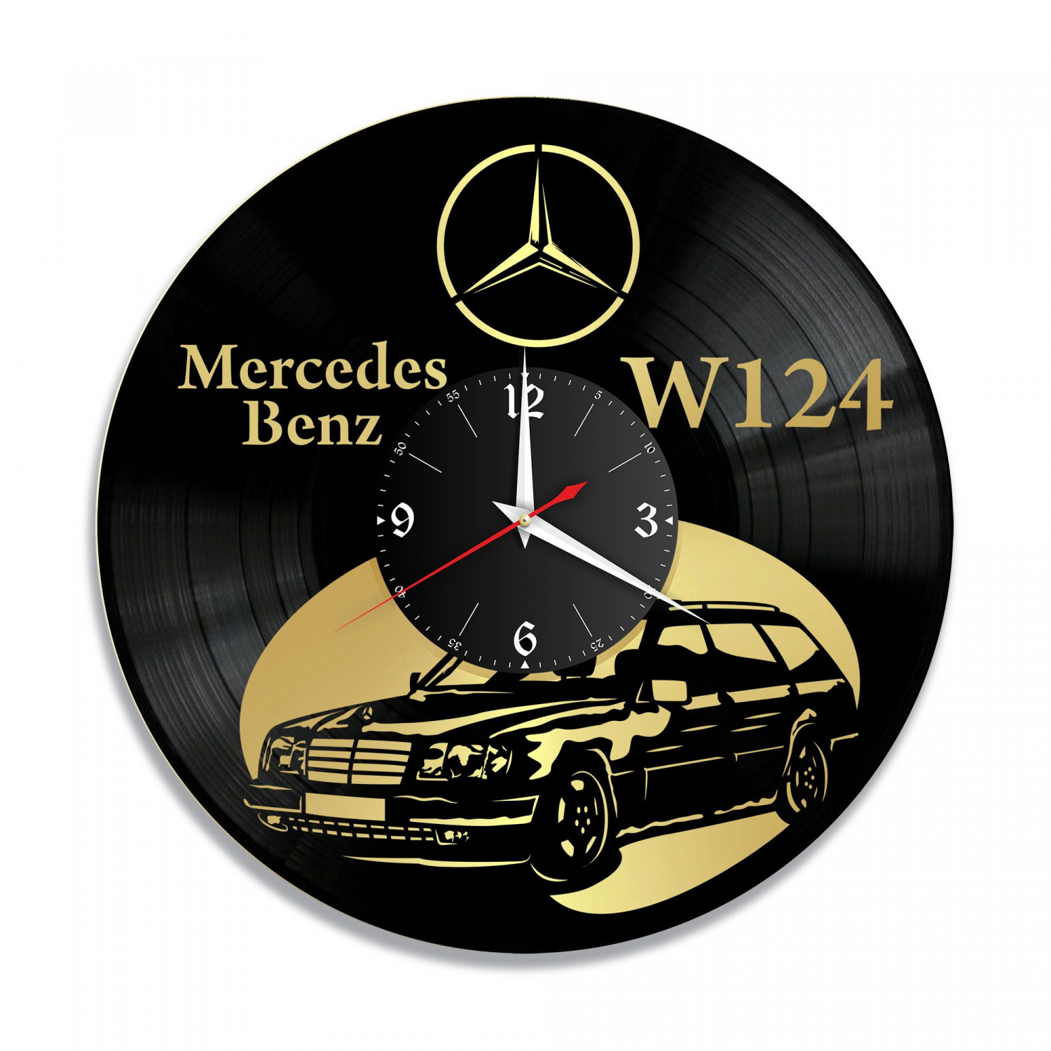 Часы настенные "Mercedes, золото" из винила, №7 VC-12010-1
