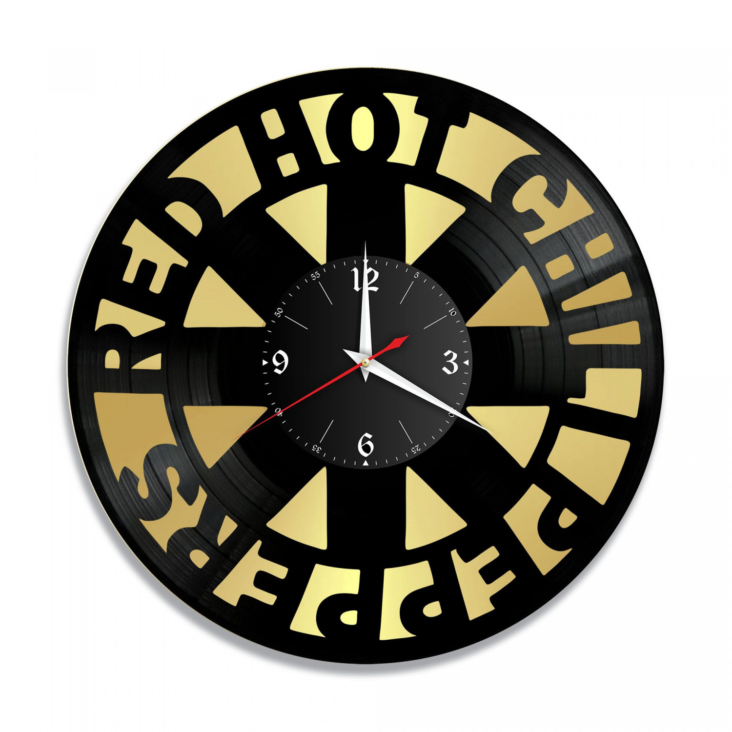 Часы настенные "группа Red Hot Chili Peppers, золото" из винила, №2 VC-10150-1
