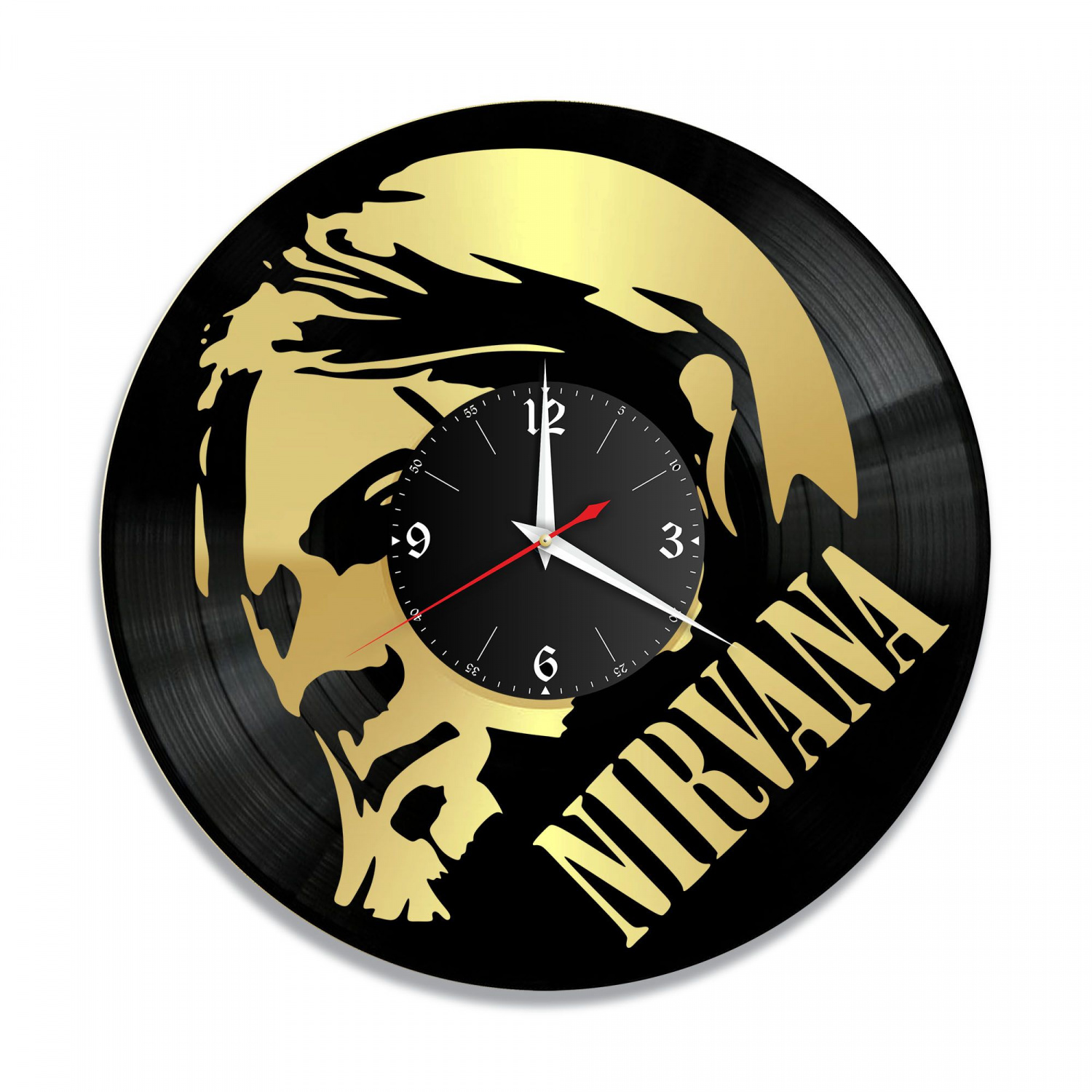 Часы настенные "группа Nirvana, золото" из винила, №1 VC-10127-1