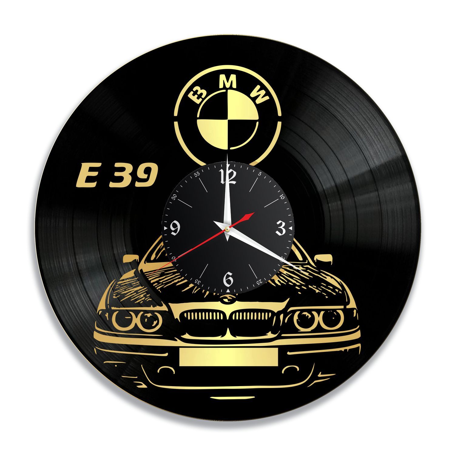 Часы настенные "БМВ (BMW E39), золото" из винила, №9 VC-12205-1
