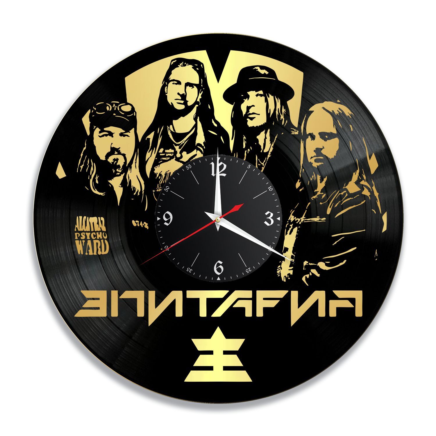 Часы настенные "Группа Эпитафия, золото" из винила, №1 VC-12218-1
