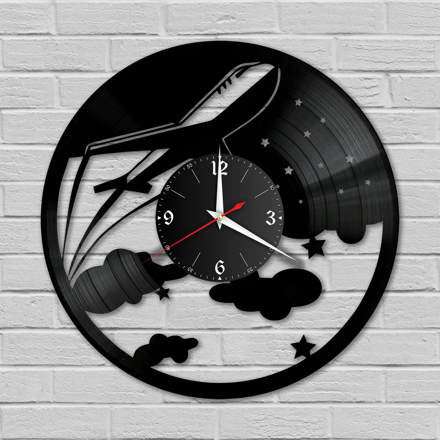 Часы настенные "Самолет" из винила, №1 VC-10509