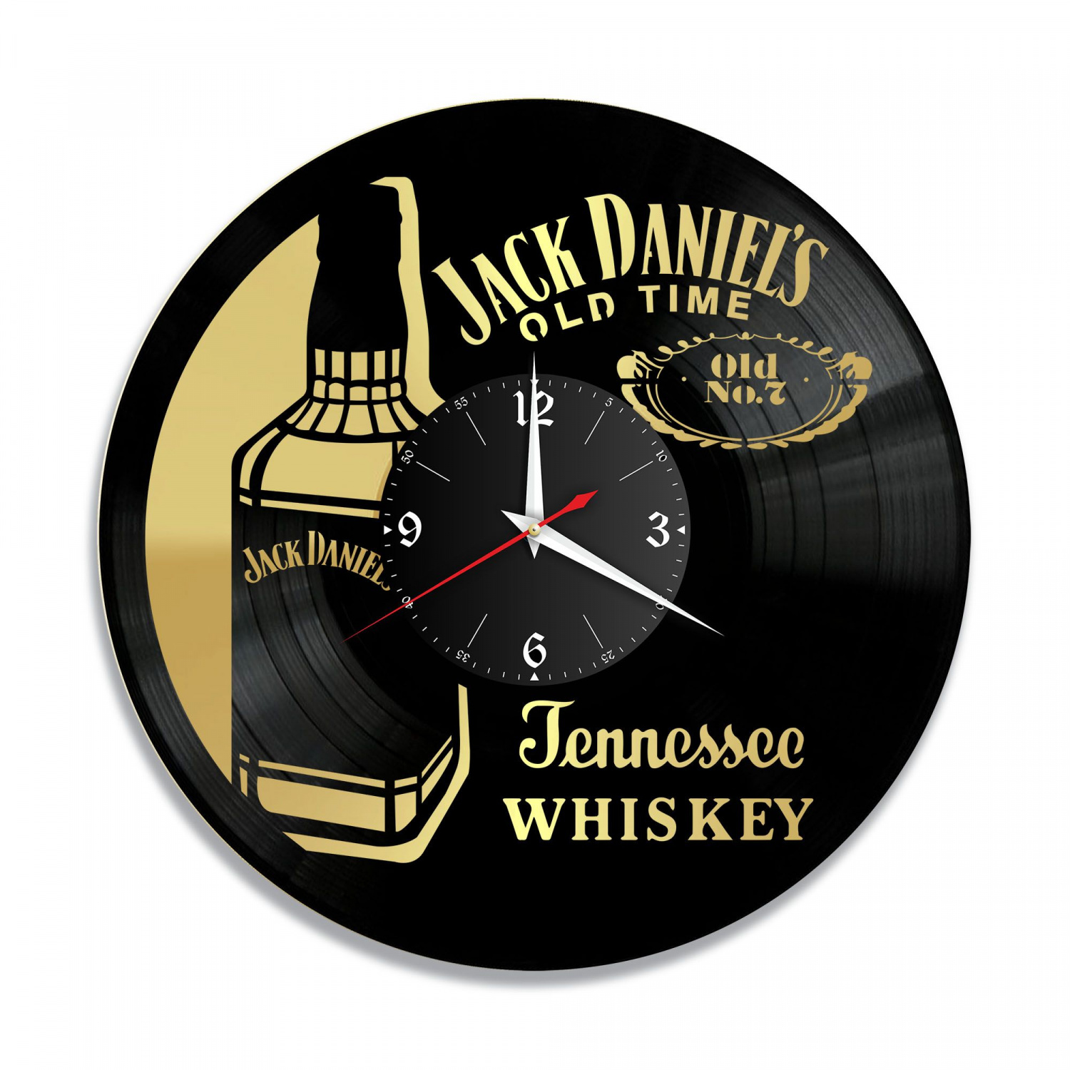 Часы настенные "Jack Daniels, золото" из винила, №1 VC-10602-1