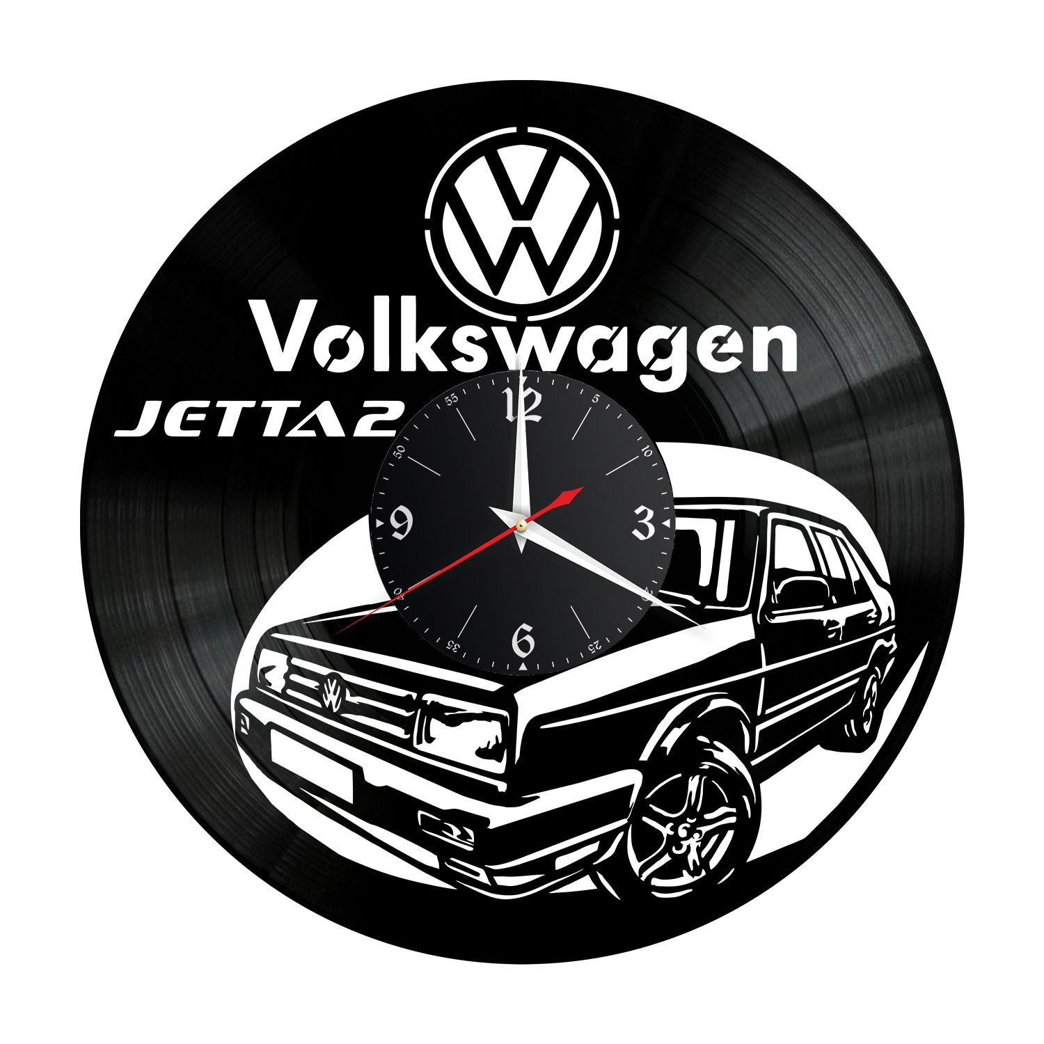 Часы настенные "Volkswagen Jetta 2" из винила, №6 VC-12253