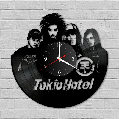 Часы настенные "группа Tokio Hotel" из винила, №1