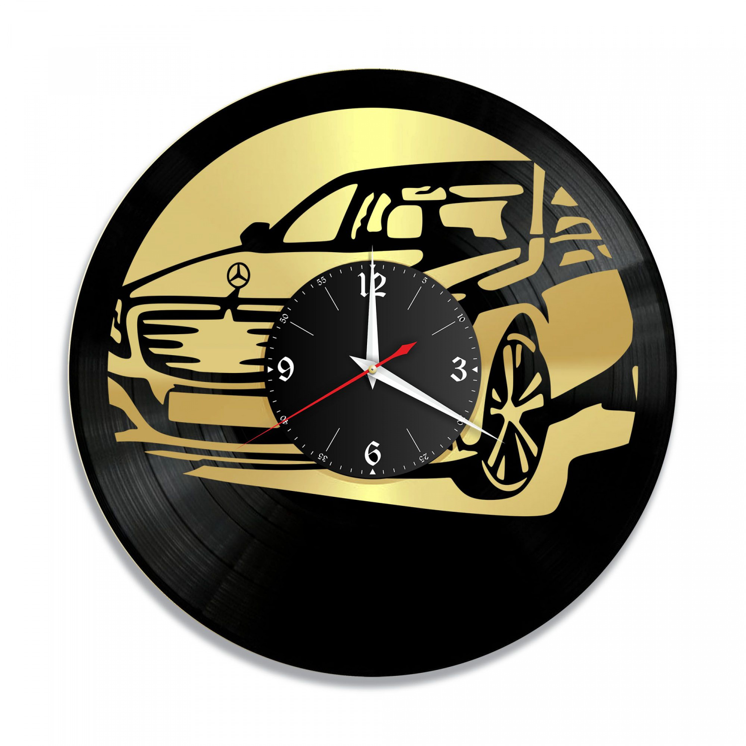 Часы настенные "Mercedes, золото" из винила, №2 VC-10422-1