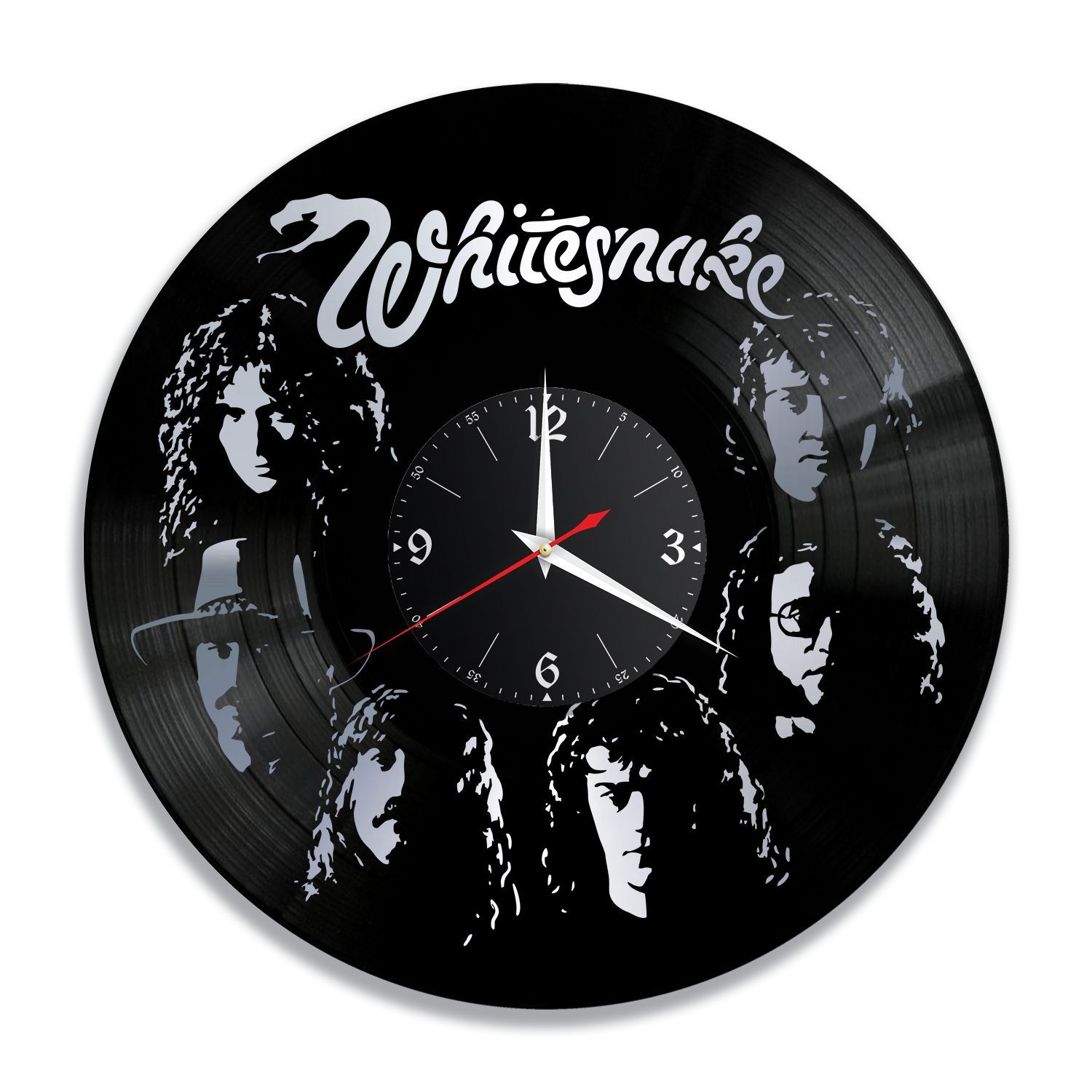 Часы настенные "Whitesnake, серебро" из винила, №2 VC-12256-2