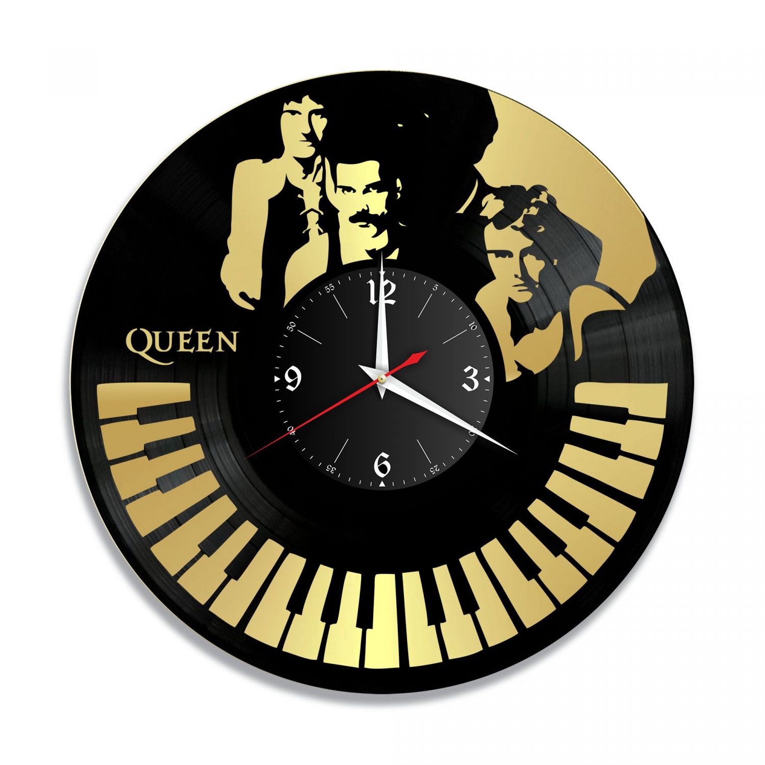 Часы настенные "группа Queen, золото" из винила, №4 VC-10138-1