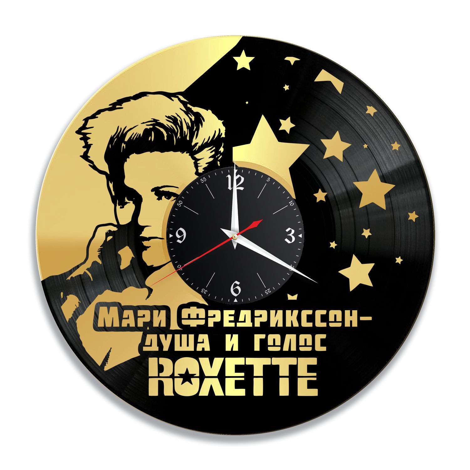 Часы настенные "Мари Фредрикссон (Roxette), золото" из винила, №1 VC-12229-1