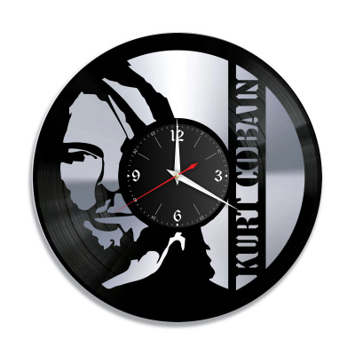Часы настенные "группа Nirvana, серебро" из винила, №3