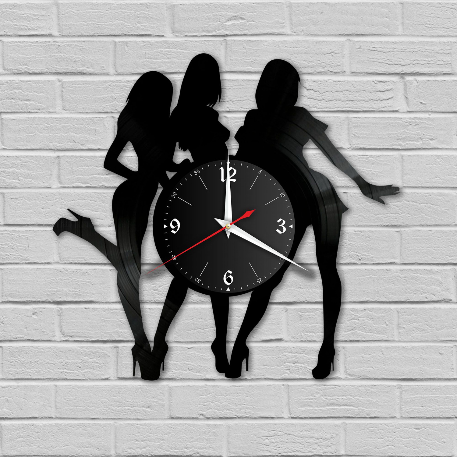 Часы настенные "3 девушки" из винила, №1 VC-10685