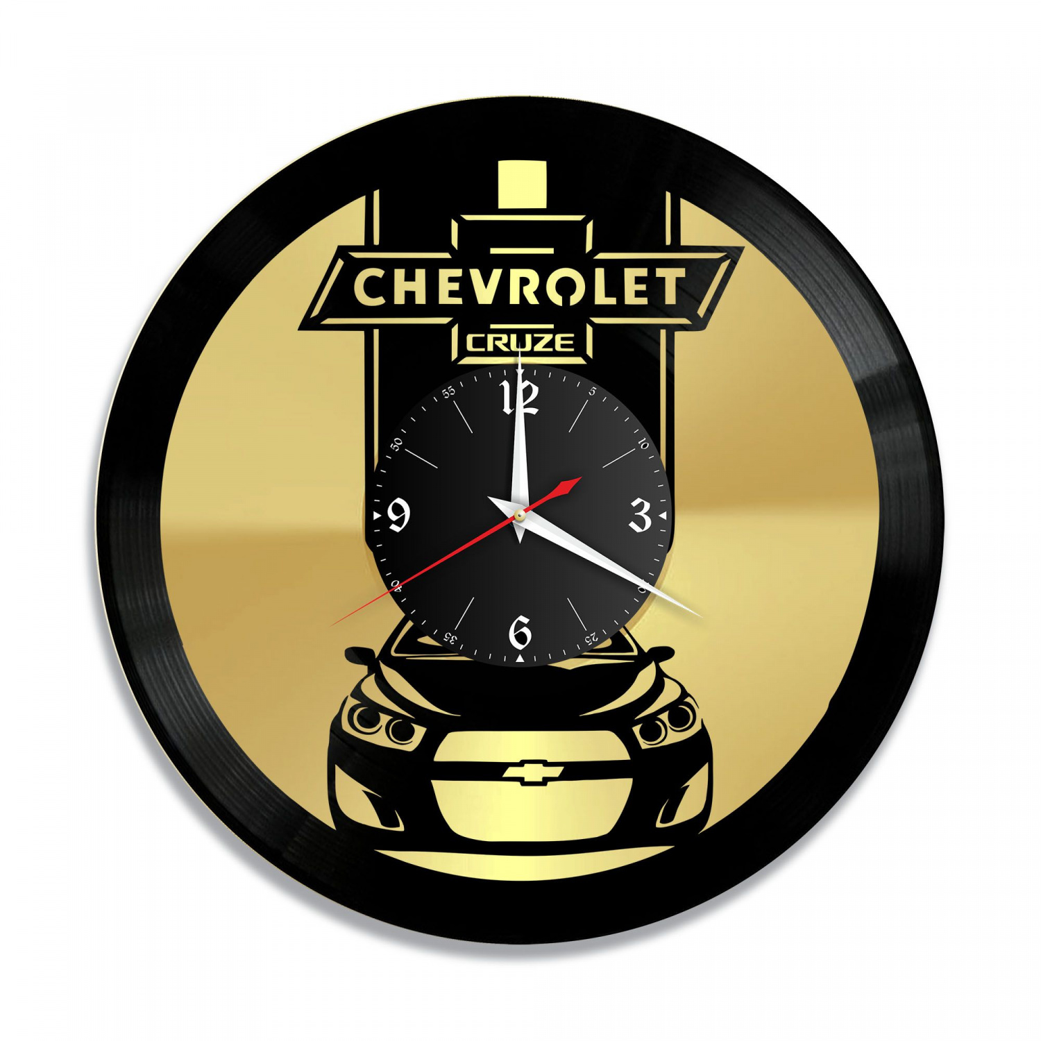 Часы настенные "Chevrolet Cruze, золото" из винила, №2 VC-10407-1